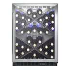 image of Summit SCR610BLX 24" Glass Door Wine Refrigerator, Single Temperature, 40 Bottles