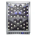 image of Summit SCR610BLXCSS 24" Glass Door Wine Refrigerator, Single Temperature, 40 Bottles