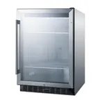 image of Summit SCR611GLOS 24" Outdoor Countertop Glass Door Refrigerator, Stainless Steel, 5.0 cu. ft.