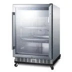 image of Summit SCR611GLOSRI 24" Outdoor Glass Door Undercounter Refrigerator in Stainless Steel, 5 cu. ft.