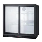 image of Summit SCR700B Merchandiser, 7.4 cu.ft., Black, Two Sliding Glass Doors with Lock, Shelves, Thermostat