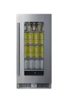 image of Summit SDHG1533 - 15" Undercounter Glass Merchandiser, 1.9 cu.ft., Black, Dimmable LED, Frost‑Free