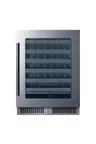 image of Summit SDHW2442 Undercounter Wine Cooler, 24" Wide, 3.25 cu.ft., Black, Glass Door, Stainless Trim