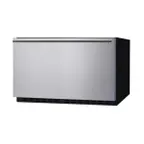 image of Summit SDR30 29" Built-in Stainless Steel 1-Drawer Undercounter Refrigerator in Black, 2.5 cu. ft.