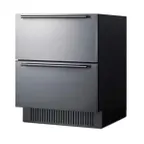 image of Summit SPR275OS2D 27" Built-in Outdoor Stainless Steel 2-Drawers Refrigerator in Black, 4.8 cu ft.