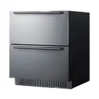 image of Summit SPR275OS2DADA 27" Built-in Outdoor Stainless Steel 2-Drawers Refrigerator in Black, ADA Compliant, 4.8 cu ft.