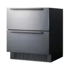 image of Summit SPR3032D 30" Built-in Outdoor Stainless Steel 2-Drawers Refrigerator in Black, 5.4 cu ft.