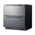 image of Summit SPR3032DADA 30" Built-in Outdoor Stainless Steel 2-Drawers Refrigerator in Black, ADA Compliant, 5.4 cu ft.