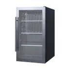 image of Summit SPR488BOS 19" Built-in Outdoor Glass Door Refrigerator in Black, 3.13 cu. ft.
