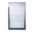 image of Summit SPR489OSCSS 19" Glass Door Outdoor Refrigerator in Stainless Steel, White Interior, 3.13 cu.ft