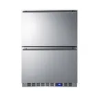 image of Summit SPR627OS2D 24" Built-in Outdoor Stainless Steel 2 Drawers Refrigerator, 3.4 cu. ft.