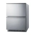 image of Summit SPRF34D 24" Built-in or Freestanding Refrigerator Freezer w/ Panel Ready 2 Drawers, 3.9 cu. ft.