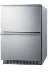 image of Summit SPRF34D7 24" Built-in or Freestanding Commercially Refrigerator Freezer w/ Panel Ready 2 Drawers, 3.9 cu. ft.