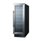 image of Summit SWC1224B 12" Glass Door Wine Refrigerator, Single Temperature, 21 Bottles