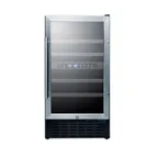 image of Summit SWC182ZADA 18" Glass Door Wine Refrigerator, Dual Temperature, 28 Bottles