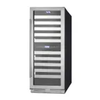 image of Summit SWCP2116 24" Glass Door Wine Refrigerator, Dual Temperature, 116 Bottles