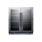 image of Summit SWBV3067B 30" Glass Door Wine Refrigerator, Dual Temperature, 33 Bottles