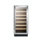 image of Summit SWC1535B 15" Glass Door Wine Refrigerator, Single Temperature, 33 Bottles