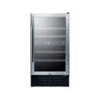 image of Summit SWC182ZCSS 18" Glass Door Wine Refrigerator, Dual Temperature, 28 Bottles