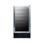 image of Summit SWC1840BCSS 18" Glass Door Wine Refrigerator, Single Temperature, 34 Bottles