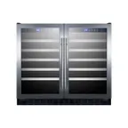 image of Summit SWC3668 35" Glass Door Wine Refrigerator, Dual Temperature, 68 Bottles