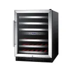 image of Summit SWC530BLBISTADA 24" Glass Door Wine Refrigerator, Dual Temperature, 36 Bottles