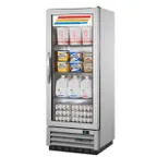 image of True T-12G-HC~FGD01 24" 1-Section Reach-In Refrigerator w/ Glass Door, Bottom Mount, Stainless Steel Front-Aluminum Sides