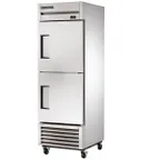 image of True T-23-2-HC 27" 1-Section Reach-In Refrigerator w/ 2 Solid Half Doors, Bottom Mount, Stainless Steel Front-Aluminum Sides