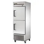 image of True T-23F-2-HC 27" 1-Section Reach-In Freezer, 2 Half Hinged Stainless Steel Doors, Bottom Mount, 23 cu. ft.