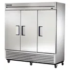 image of True T-72F-HC 78“ 3-Solid Door Reach-In Freezer, Bottom Mounted, 72 cu. ft., Stainless Steel Front, Aluminum Sides