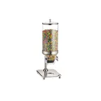 image of TableCraft 69 Cereal Dispenser - 50 Oz Capacity, 13" x 10" x 26.5" Polycarbonate, Steel Base - 1/Each