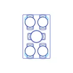 image of TableCraft CW1020BRS Hot Food Template, 13½" x 21⅝" Brushed Stainless Steel Silver, Dishwasher Safe