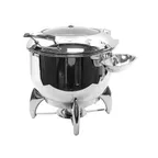 image of TableCraft CW40178 Soup Chafer Stand, 9 Qt 16-1/4" x 19-1/2" x 18" Steel, Hinged Cover Safe
