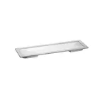 image of TableCraft CW6424 Hot Well Cover, 1/2 Long Tile Inset, 6-3/8" x 21-5/8", Silver Aluminum, 1/4" Thick