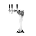 image of Talos 1032360-20 Cobra Draft Beer Tower, Countertop, 3‑Tap Glycol, 304 Tube, Brass Finish, 12" Tall