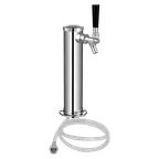 image of Talos 1042108-00 1‑Way Draft Beer Tower, Countertop, Glycol Cooled, Chrome Stainless Steel Single Tap