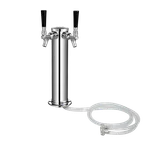 image of Talos 1042208-00 2‑Way Draft Beer Tower, Steel Chrome Finish, PVC Tubing, Two Taps