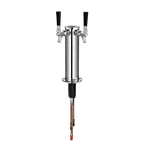 image of Talos 1042260-00 Draft Beer Tower, Counter Mount, Air‑Cooled, 2‑Tap, 304 Steel Tube, Chrome Finish