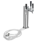 image of Talos 1042305-00 3‑Way Draft Beer Tower, Countertop, Air‑Cooled, Chrome‑Finished Steel, 3‑Tap