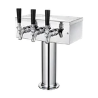image of Talos 1044302-00 T-Type 3-Way Draft Beer Tower, Countertop, 3 Tap Steel Finish, PVC Tubing
