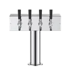 image of Talos 1044402-00 T-Type 4‑Way Draft Beer Tower, 4 Taps, Counter Glycol‑Cooled, Chrome Steel PVC Tube