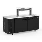 image of Talos 1080387-75 Kegerator Draft Beer Cooler, 82" Black, 15‑Slim 1/6" Kegs, Safety Lock, R134a