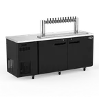 image of Talos 1080389 Kegerator, 87" Black Beer Cooler, 15 Slim 1/6" Kegs, Air/Water, R134a, Casters