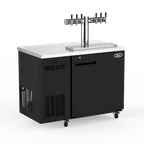 image of Talos 1080689 Dual-Cooling Kegerator, 50" Black Beer Cooler, 5-8 1/6" Kegs, Air/Water, Safety, R134a