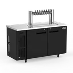 image of Talos 1080987-75 Kegerator Draft Beer Cooler, 66" Black, 9‑12 Slim 1/6" Kegs, Lock, R134a