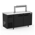 image of Talos 1080989 Kegerator, 71" Black, 9-12 Slim 1/6" Kegs, Air/Water Cooled, Lock, Casters, R134a