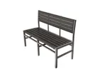 image of Tarrison ASG370B1SSST Ace Dining Bench, 49"W 18 3/5"D x 34"H, Plywood Slats, Rust Proof Aluminum, Silver and Slate Finish