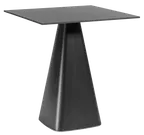 image of Tarrison ATMUG1821010 Mug Square Dining Table Base, 27"W x 19.5"H, Black Metal Top and Base, Dining Height