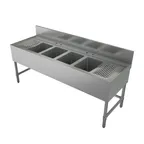 image of Tarrison TA-BS42472LR 72" Underbar Sink Units, 4 Compartment with 2 Drainboards