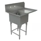 image of Tarrison TA-CDS118R-KIT 39" One Compartment Sink, 18"W x 21"L Bowl With Right-Hand Drainboards